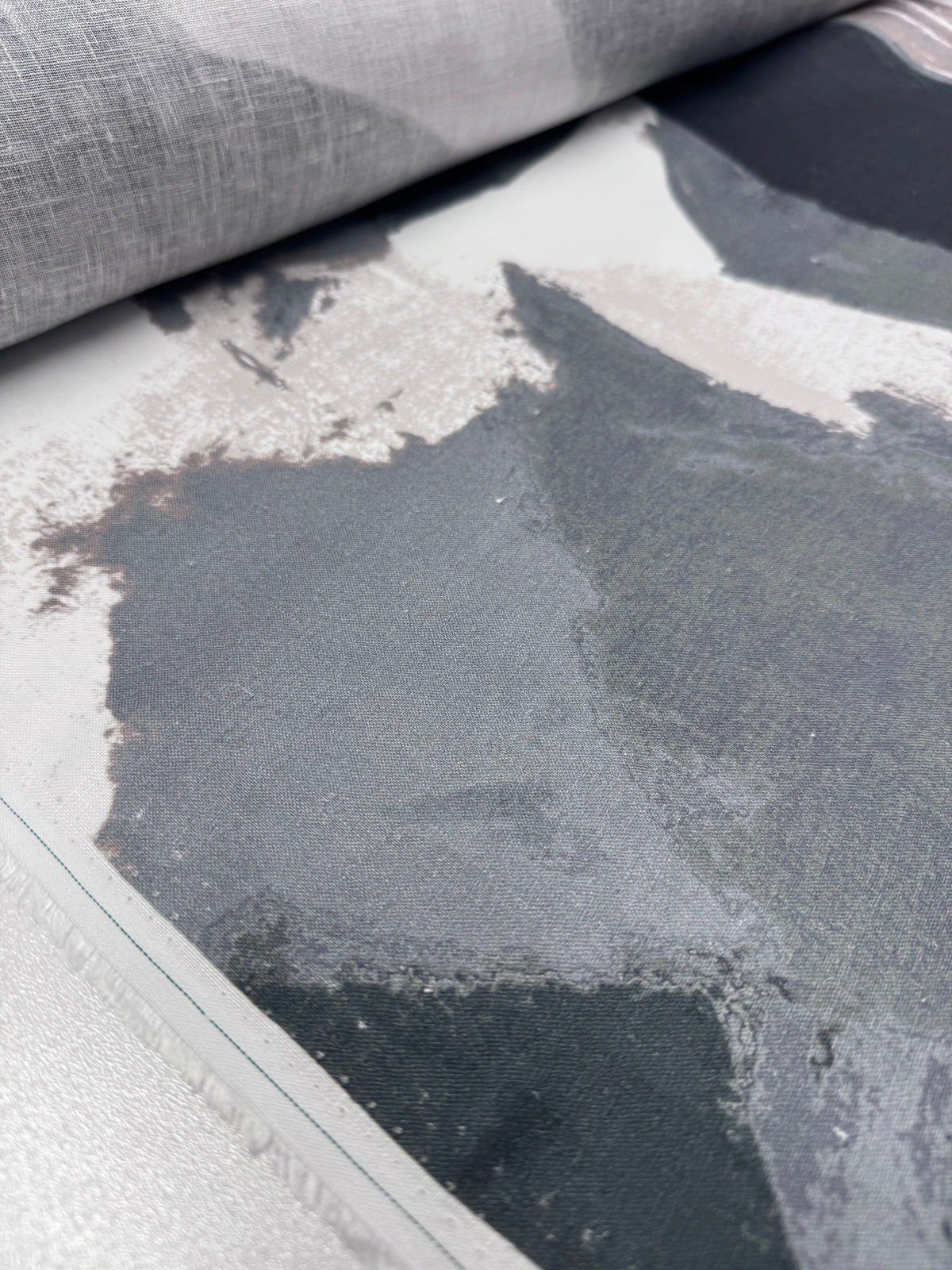 Stone ink linen draped to show its natural fall