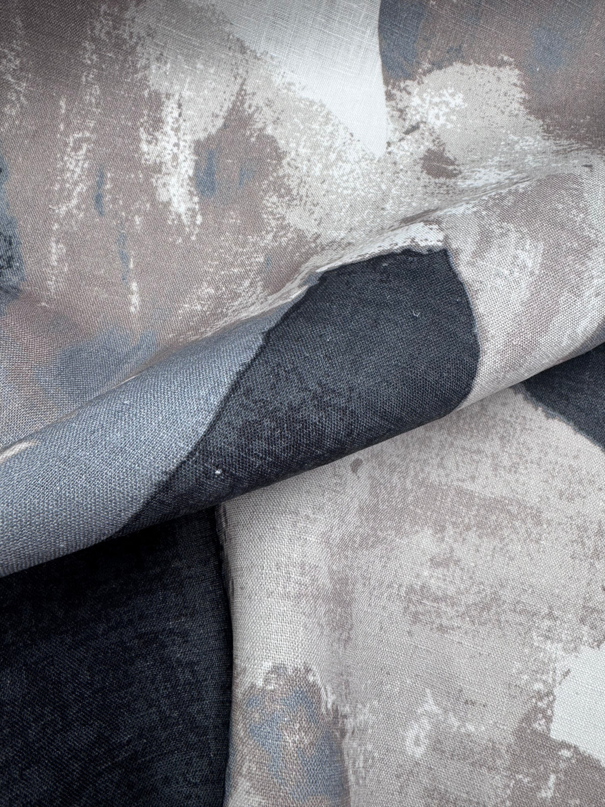 Close-up of stone ink linen showing the pattern and texture