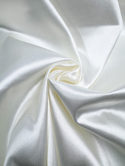 Ivory satin back crepe fabric