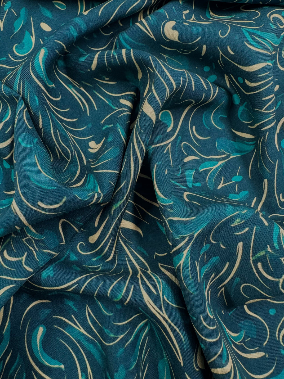 Silkyfall rayon - Emerald Flourish - 150cm