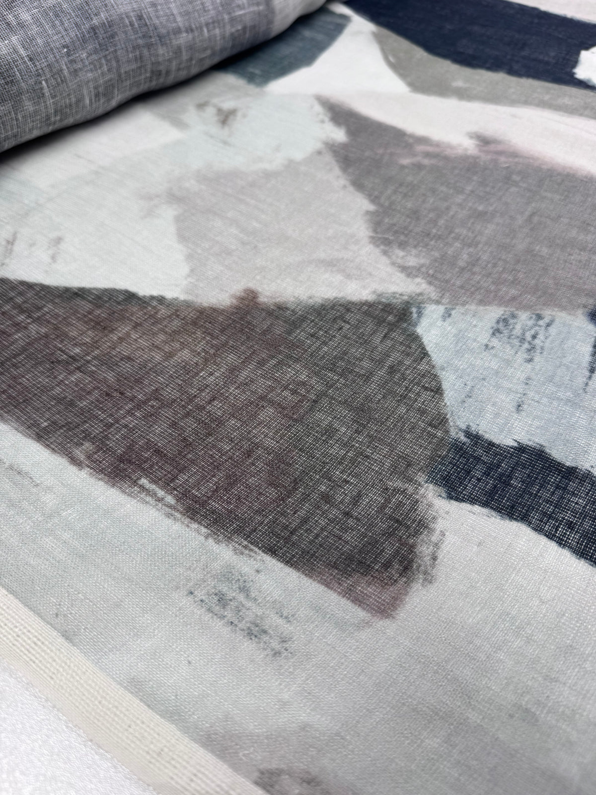 Detail of coastal abstract pure linen gauze fabric