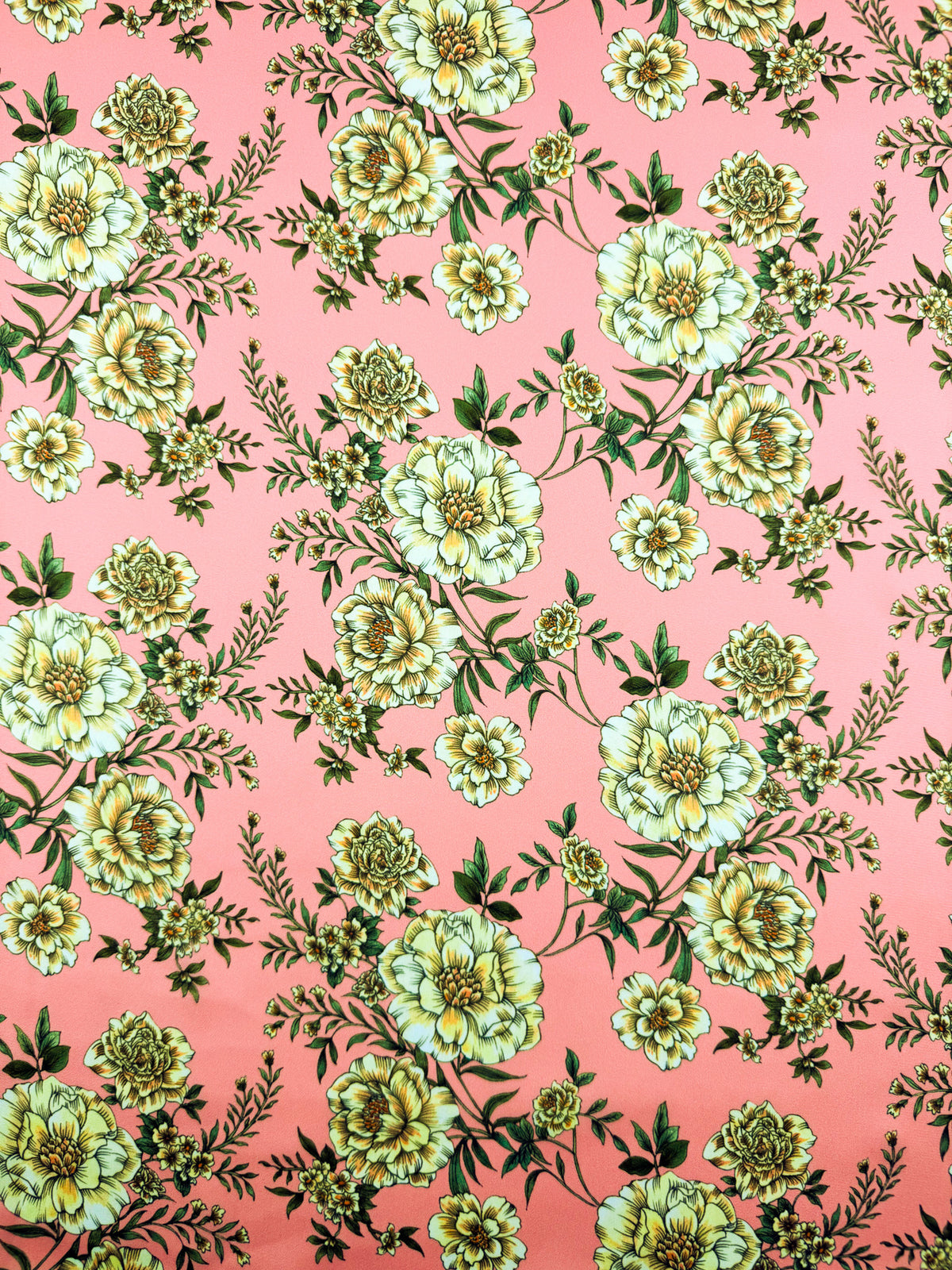 Whisper Coral printed satin fabric - view 3