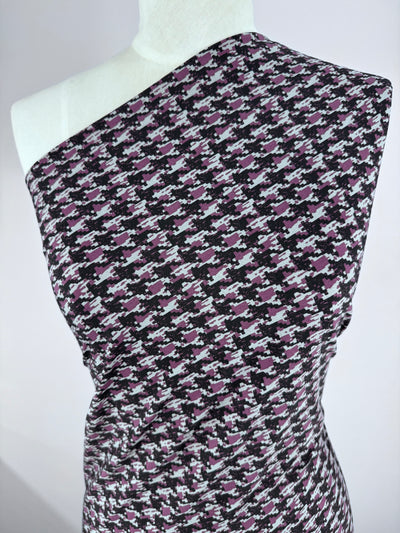 Printed Lycra - Purple Stooth - 150cm