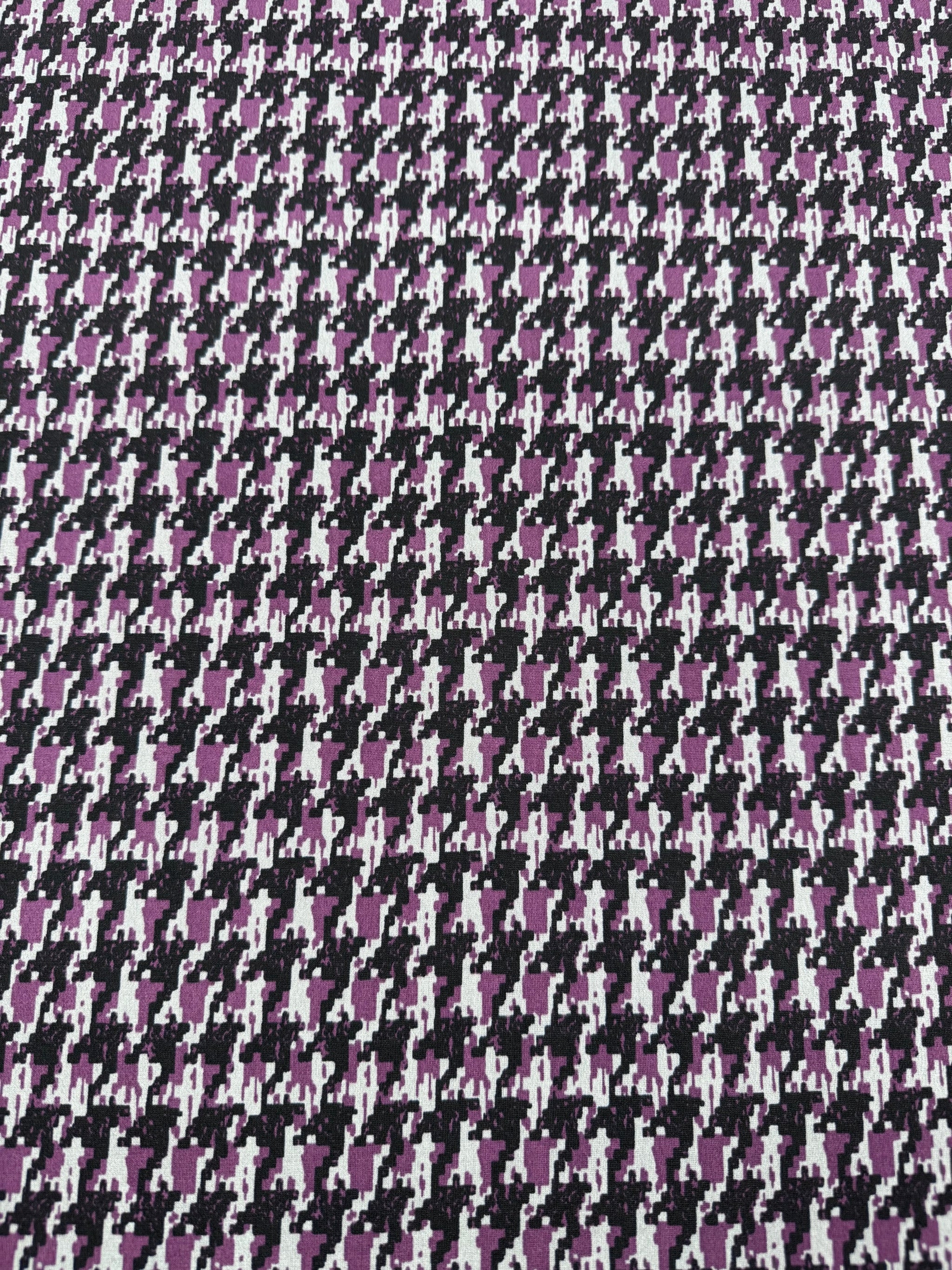 Printed Lycra - Purple Stooth - 150cm