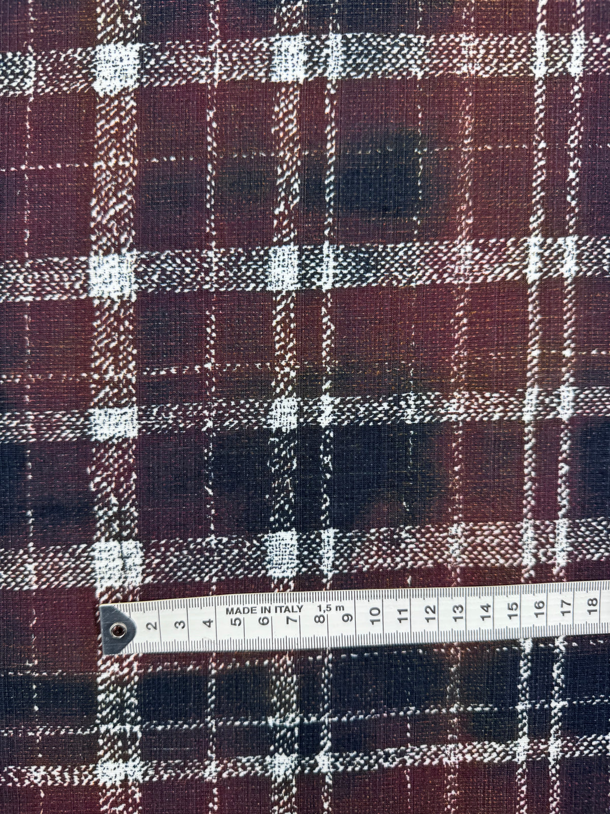 Rustic Check linen blend fabric weave detail