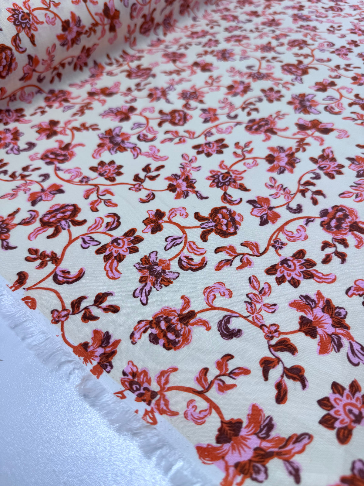 Golden Poppy tapestry linen blend fabric weave detail