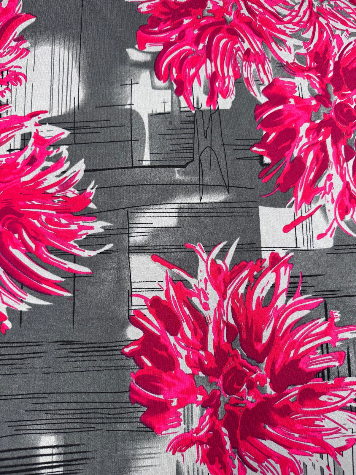 Designer Lycra - Graphic Peony - 150cm