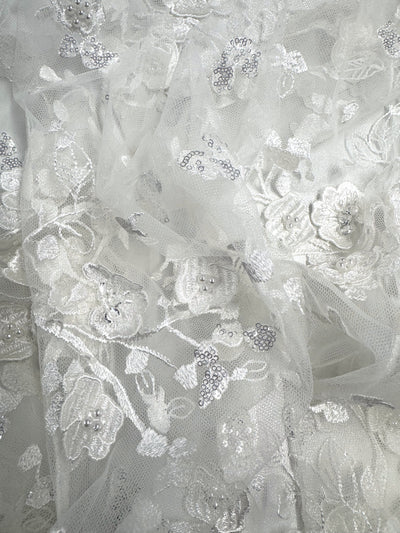 Bridal - Floral Sequin - 140cm