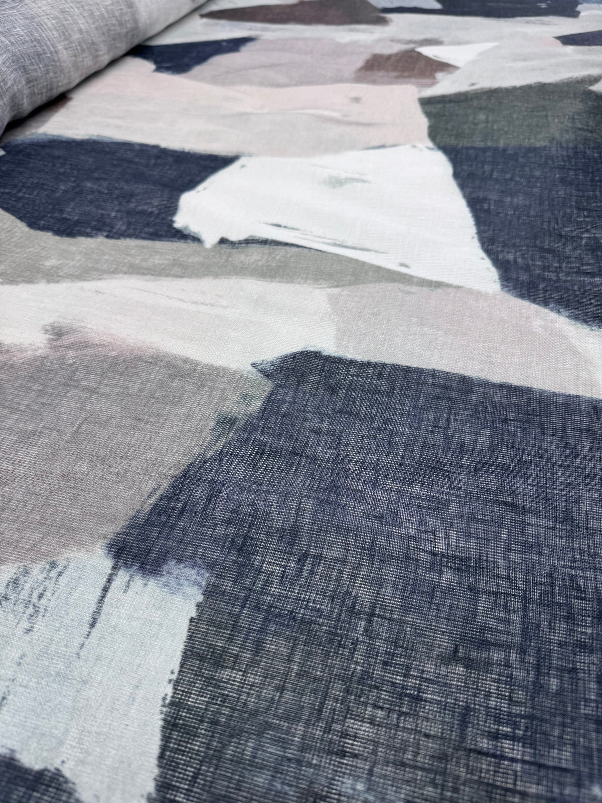 Coastal abstract linen gauze draped to show its floaty fall