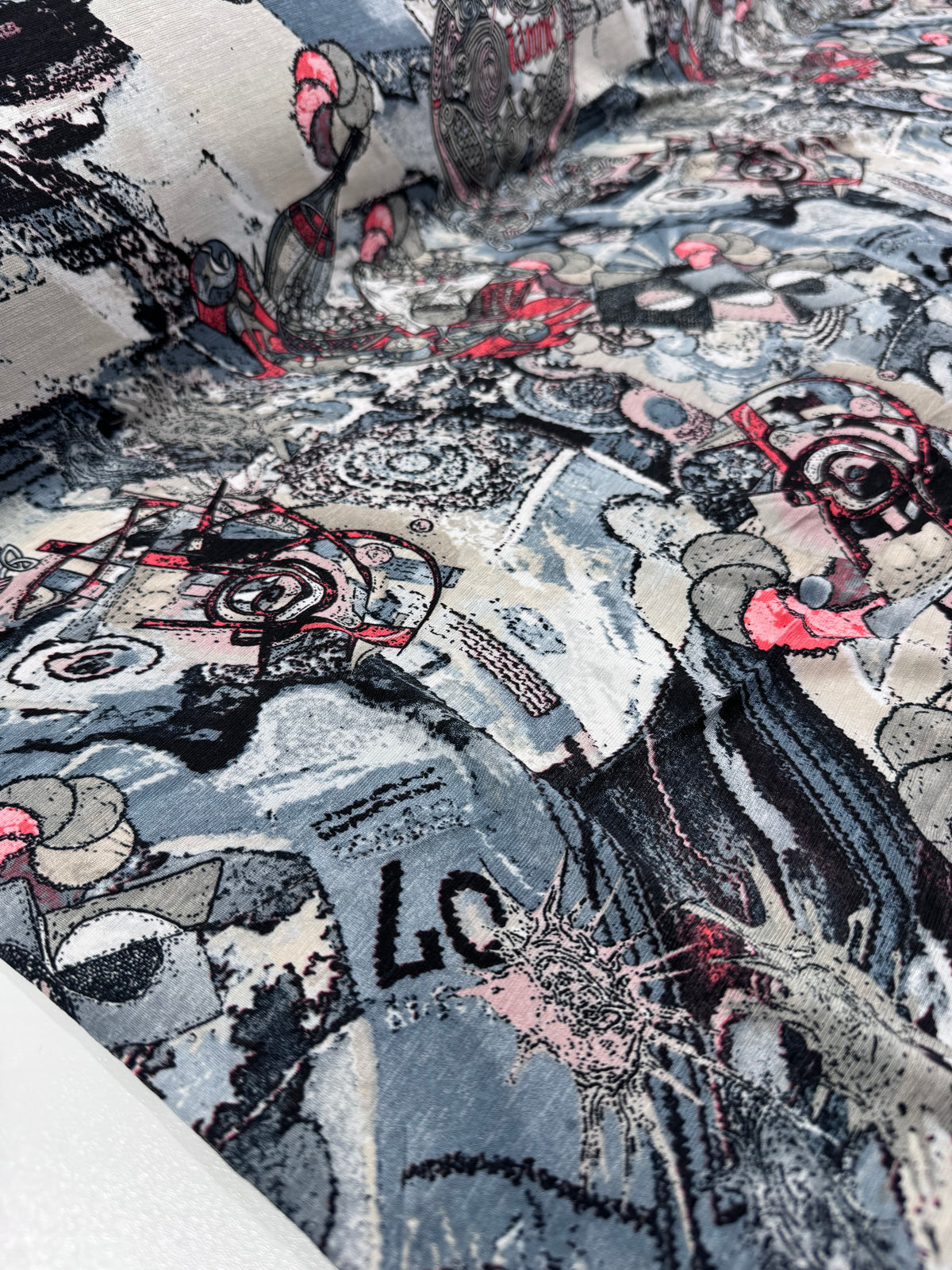 Designer Lycra - Coral Cubism - 150cm