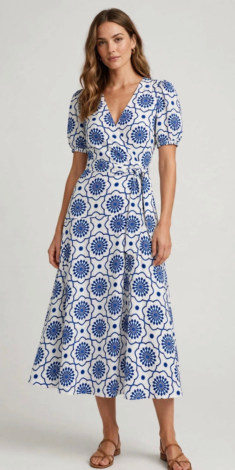 Silkyfall rayon - Indigo Mosaic - 150cm