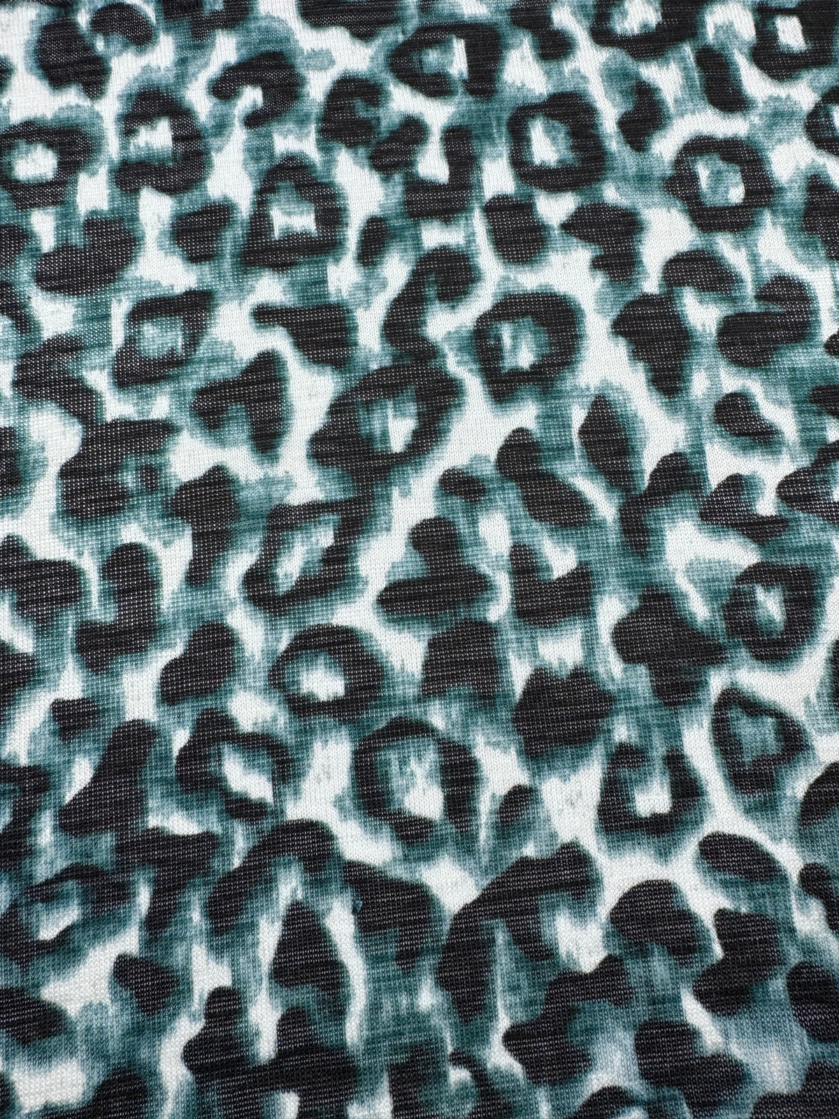 Icy Leopard textured knit fabric weave detail