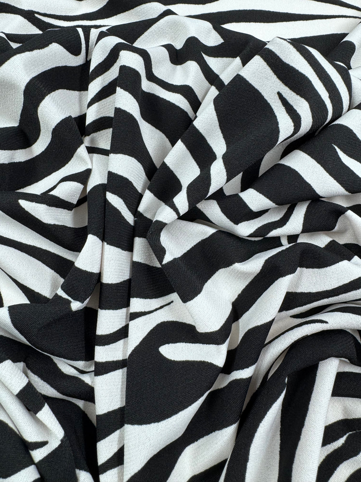 Designer Lycra - Midnight Zebra - 155cm