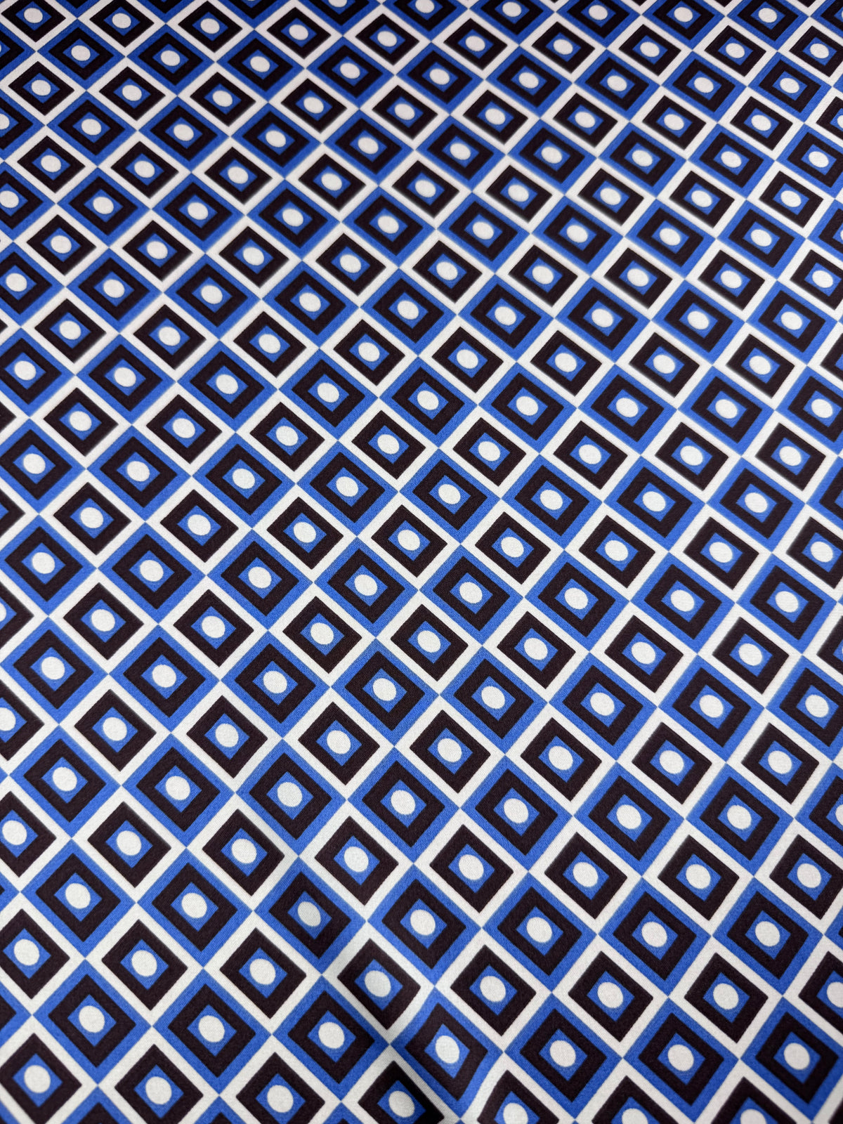Bronze mosaic printed satin fabric - view 3