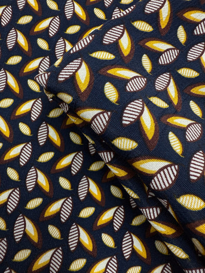 Viscose Crepe- Golden Leaf Geo - 150cm