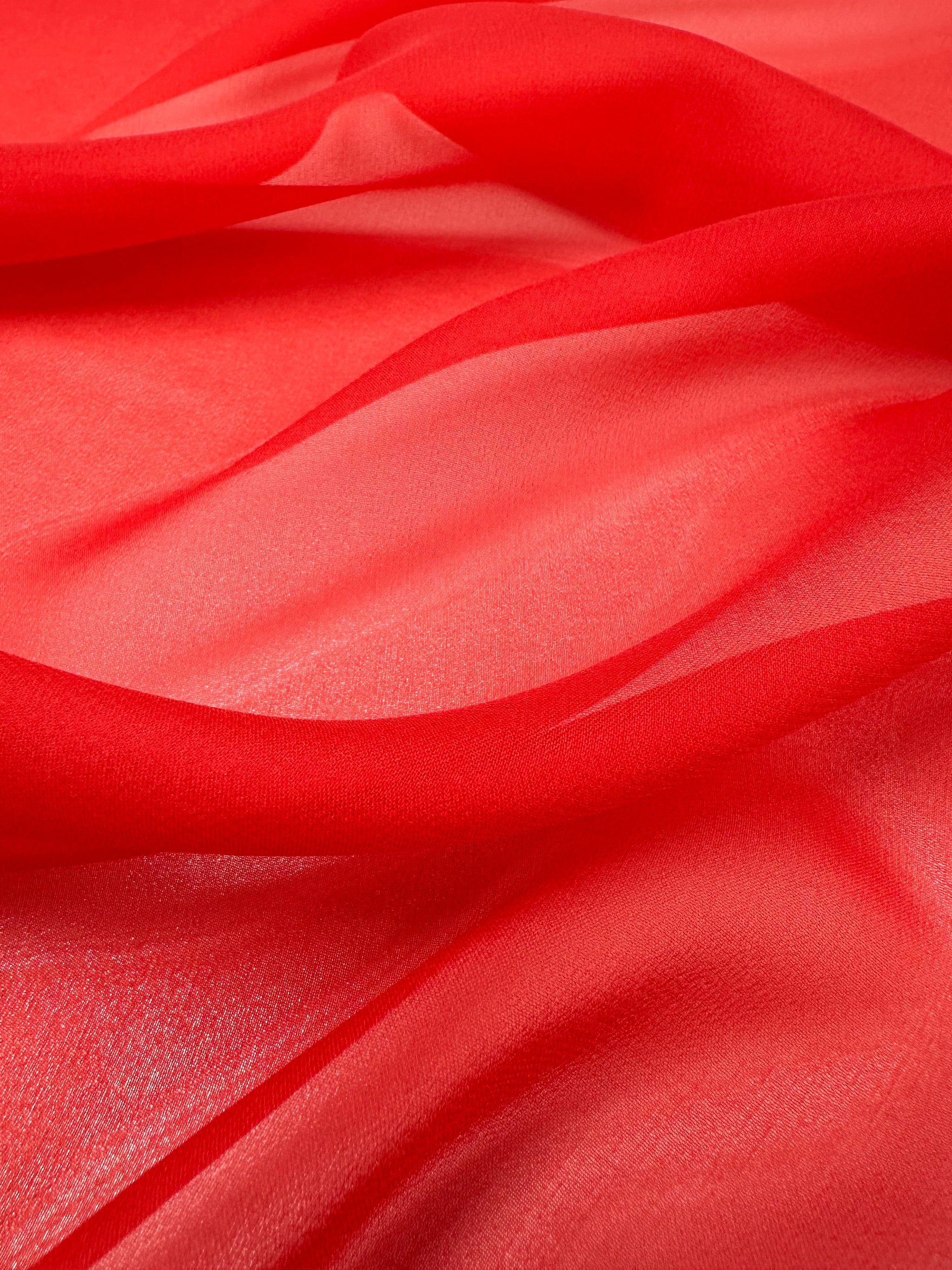100% Pure Silk Georgette - Watermelon - 135cm