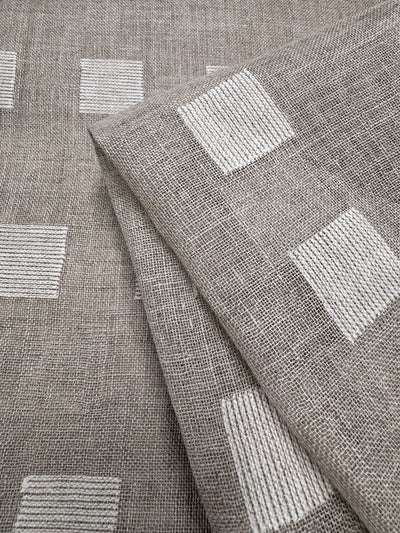 100% Pure Linen - Grid Weave - 140Cm